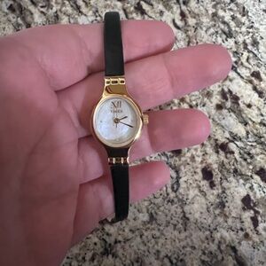 Vintage timex leather strap watch